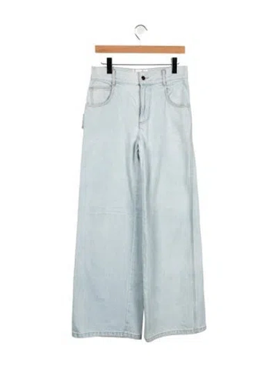 Pre-owned Ronny Kobo High-rise Wide Leg Jeans In Blue