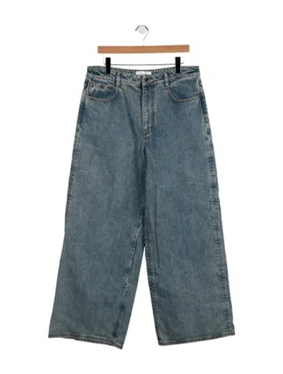 Pre-owned Ronny Kobo High-rise Wide Leg Jeans In Blue