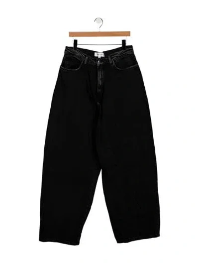 Pre-owned Ronny Kobo High-rise Wide Leg Jeans W/ Tags In Black