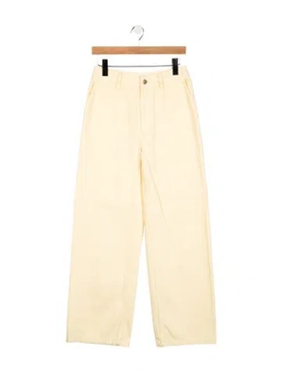 Pre-owned Ronny Kobo High-rise Wide Leg Jeans In Yellow