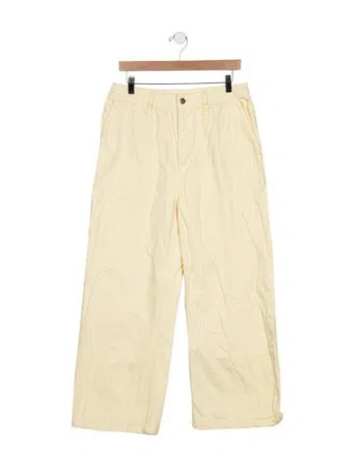 Pre-owned Ronny Kobo High-rise Wide Leg Jeans In Yellow