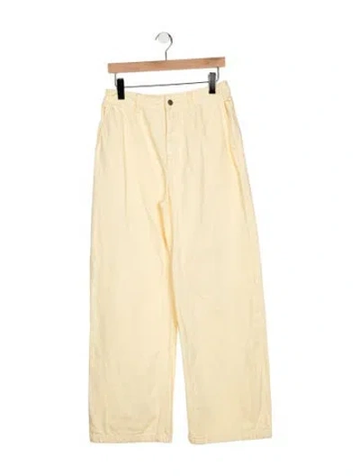 Pre-owned Ronny Kobo High-rise Wide Leg Jeans In Yellow
