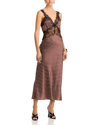 Ronny Kobo Holiday Dress In Brown Ecru
