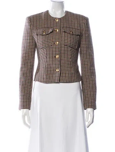 Pre-owned Ronny Kobo Houndstooth Print Blazer In Multi