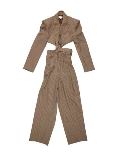 Pre-owned Ronny Kobo Houndstooth Print Jumpsuit In Multicolor