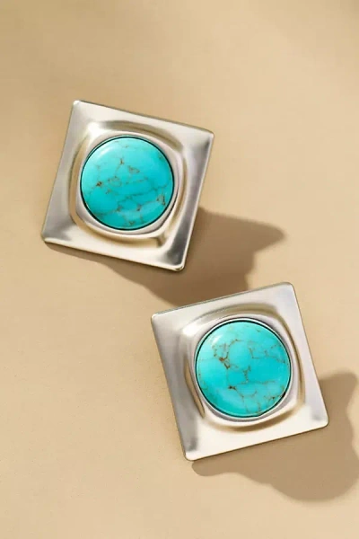 Ronny Kobo Joan Square Post Earrings In Silver