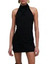 Ronny Kobo Jose Halter Mini Dress In Black In Black