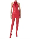Ronny Kobo Judi Leather Mini Dress In Crimson In Pink