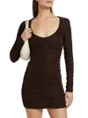 Ronny Kobo Julisa Dress In Chocolate Brown In Animal Print