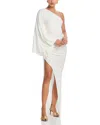 Ronny Kobo Kallista One Shoulder Slit Dress In White