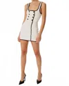 Ronny Kobo Keisha Two-tone Milano Knit Sleeveless Mini Dress In White