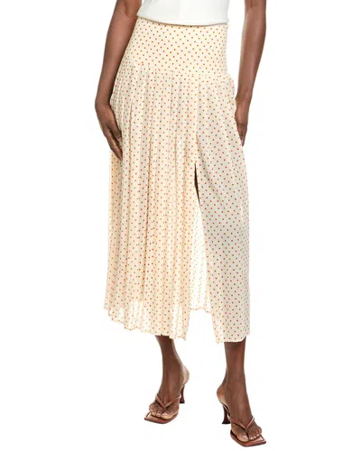 Ronny Kobo Kensington Silk-blend A-line Skirt In Neutral