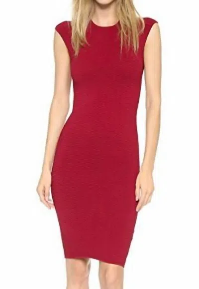 Ronny Kobo Kikimora Short Row Dress In Ottoman Tuck In Red