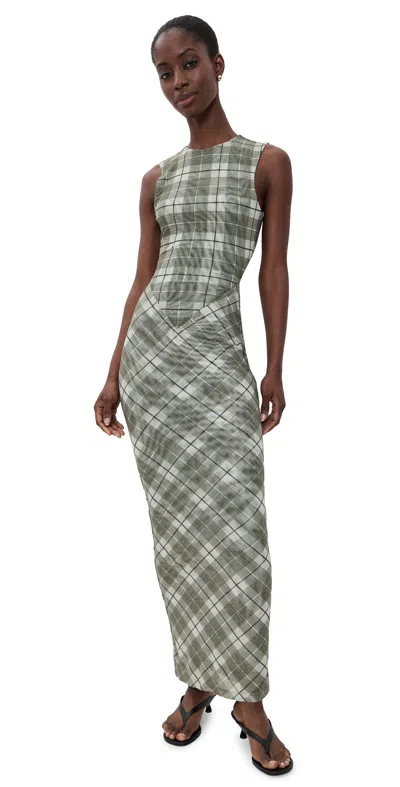 Ronny Kobo Krisa Maxi Dress Stevie Plaid In Green