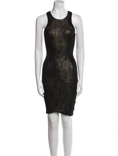 Pre-owned Ronny Kobo Lace Pattern Knee-length Dress In Multi