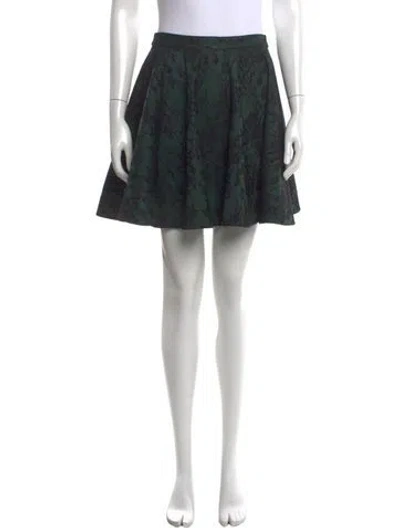 Pre-owned Ronny Kobo Lace Pattern Mini Skirt In Black