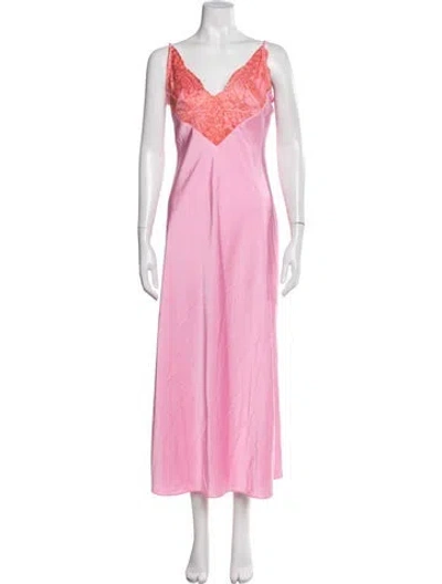 Pre-owned Ronny Kobo Lace Pattern Nightgown In Pink
