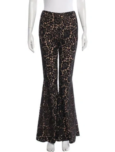 Pre-owned Ronny Kobo Lace Pattern Wide Leg Pants In Multi