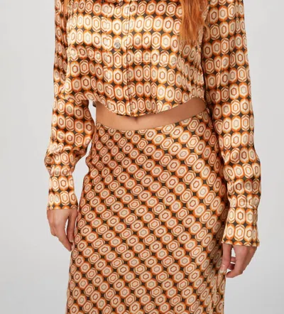 Ronny Kobo Leola Top In Espressso Multi In Beige