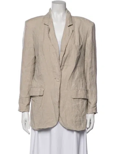 Pre-owned Ronny Kobo Linen Blazer In Neutral