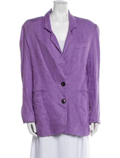 Pre-owned Ronny Kobo Linen Blazer In Purple