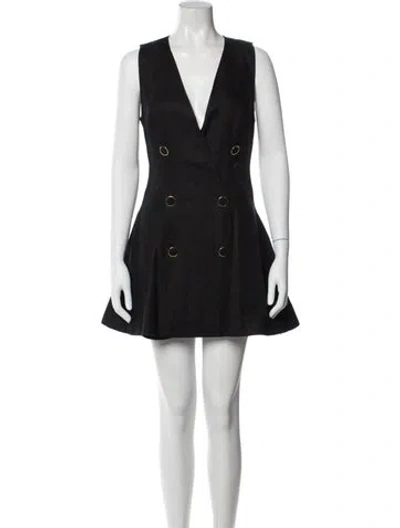 Pre-owned Ronny Kobo Linen Mini Dress In Black