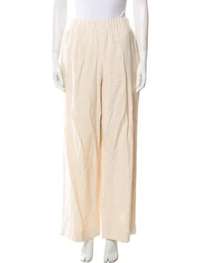 Pre-owned Ronny Kobo Linen Wide Leg Pants In Neutral
