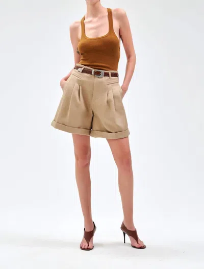 Ronny Kobo Lizzie Short In Khaki In Multi
