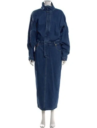 Pre-owned Ronny Kobo Long Dress In Blue