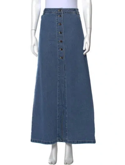 Pre-owned Ronny Kobo Long Skirt In Blue