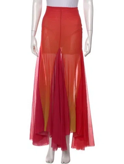 Pre-owned Ronny Kobo Long Skirt In Orange