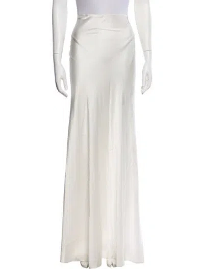 Pre-owned Ronny Kobo Long Skirt In White