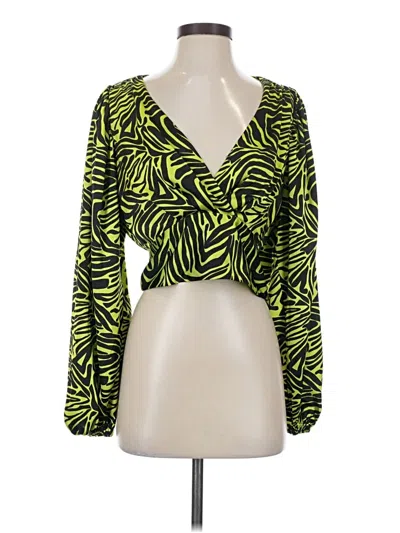 Pre-owned Ronny Kobo Long Sleeve Blouse In Green