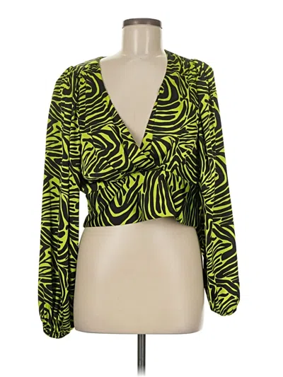 Pre-owned Ronny Kobo Long Sleeve Blouse In Green