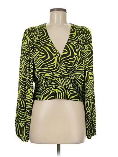 Pre-owned Ronny Kobo Long Sleeve Blouse In Green