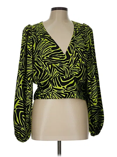 Pre-owned Ronny Kobo Long Sleeve Blouse In Green