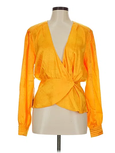Pre-owned Ronny Kobo Long Sleeve Blouse In Orange