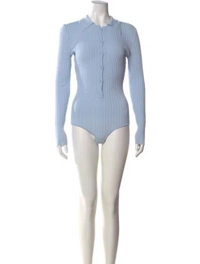 Pre-owned Ronny Kobo Long Sleeve Bodysuit In Blue