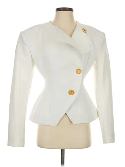 Pre-owned Ronny Kobo Long Sleeve Top Ivory Sweetheart Neckline Tops In White