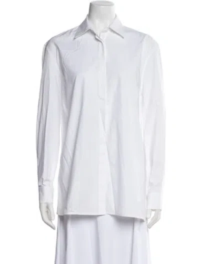 Pre-owned Ronny Kobo Long Sleeve Top In White