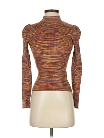 Pre-owned Ronny Kobo Long Sleeve Turtleneck In Brown