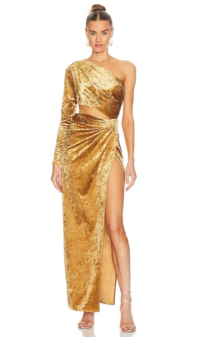 Ronny Kobo Lorinna Dress In Metallic Gold