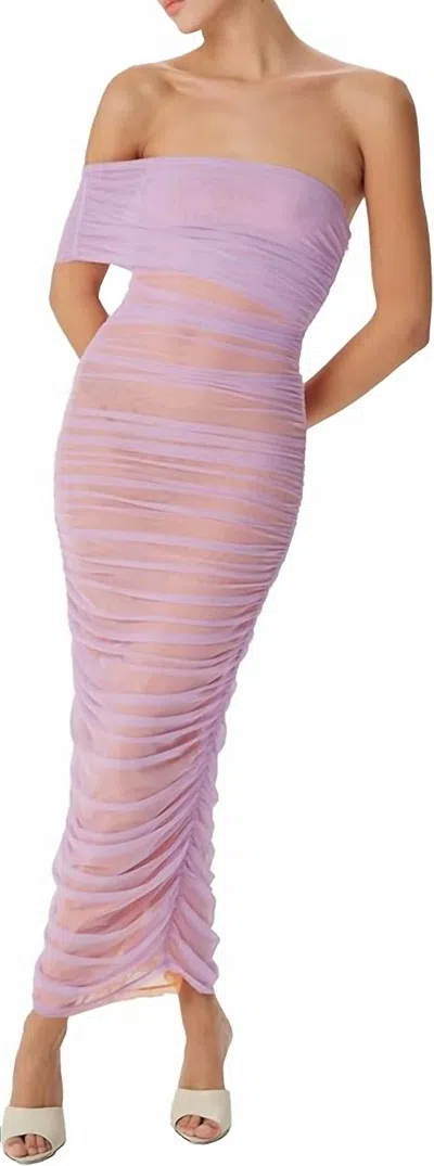 Ronny Kobo Lucia One Shoulder Maxi Dress In Lavender And Sherbet In Purple
