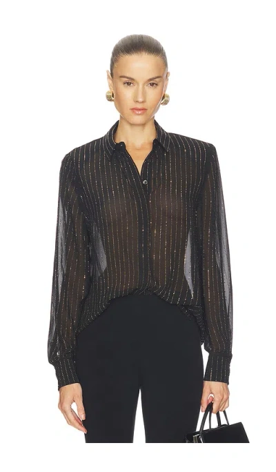 Ronny Kobo Lune Blouse In Brown