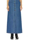 Ronny Kobo Makena Denim Pencil Maxi Skirt In Multi