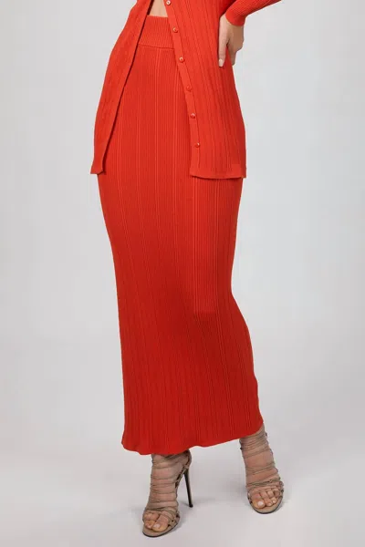 Ronny Kobo Maribel Knit Skirt In Fire In Red