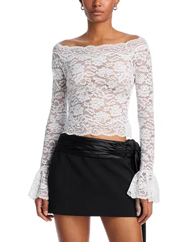 Ronny Kobo Maribeth Lace Top In Ivory