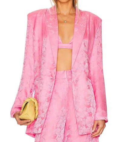 Ronny Kobo Maxis Silk-blend Blazer In Sachet Pink