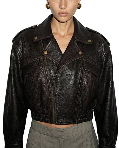 Ronny Kobo Medea Leather Moto Jacket In Black