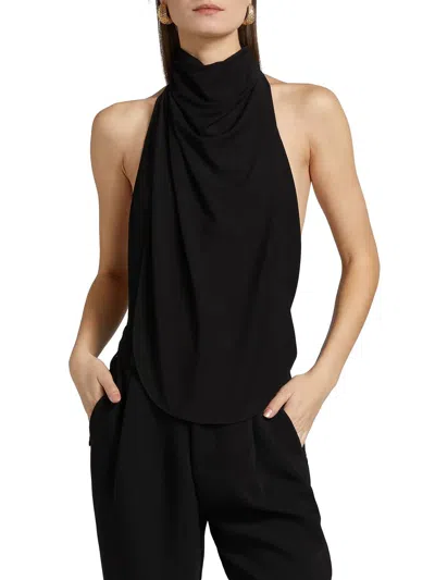 Ronny Kobo Meli Halterneck Bodysuit In Black